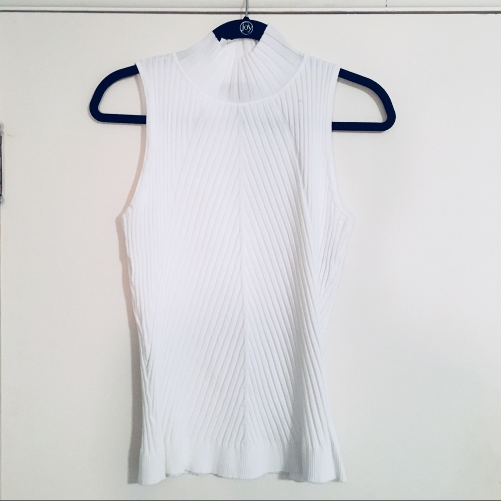 INC Ribbed Mock Neck Sleeveless Top